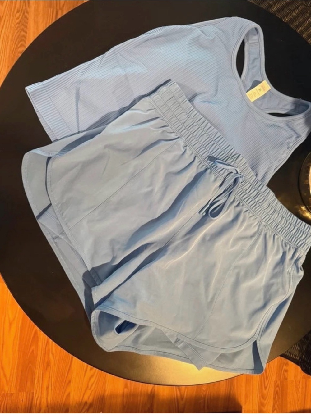 Yogalicious Lux Ribbed Crop Tank Top and Yogalicious Lux Alpine double short Set